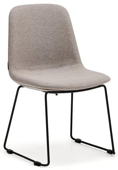 Stolička LANGLEY, nízky sedák, lyžinová podnož, čierna/šedohnedá