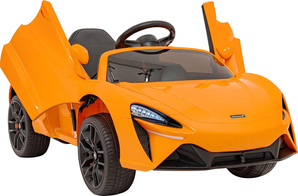 Ramiz McLaren Artur batéria pre deti Oranžová + pohon 4x4 + diaľkové ovládanie + pomalý štart + EVA + LED audio