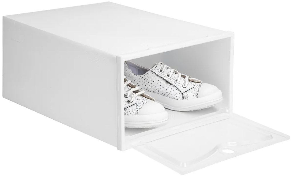 Súprava 10 ks boxov na topánky OSLO biela