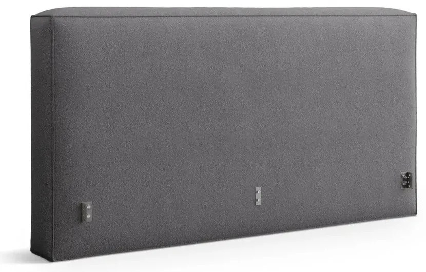 Tmavosivá čalúnená dvojlôžková posteľ s úložným priestorom s roštom 160x200 cm Simon Olivia – Micadoni