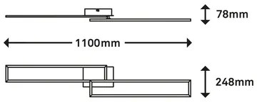 Stropná lampa LED otočná zlato hnedá FRAME 110 cm