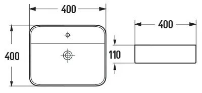 Mexen Sofia, umývadlo na dosku 40x40x11 cm, čierna matná, 22154085