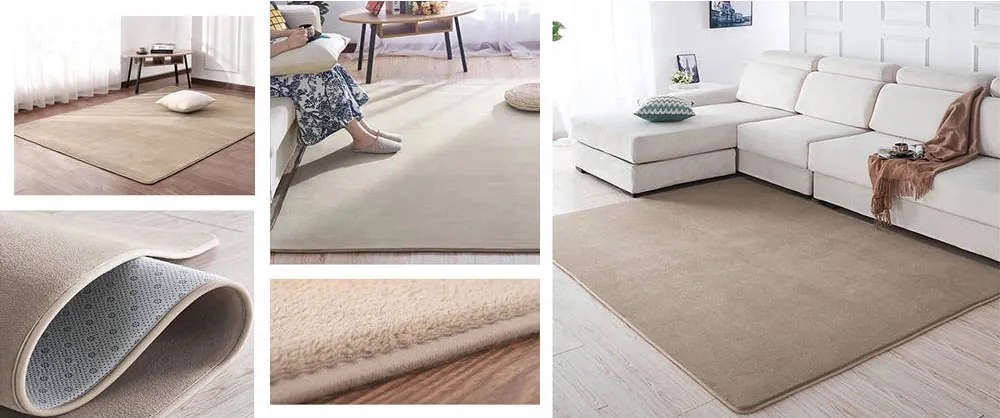 TZ Béžový jednofarebný obdĺžnikový koberec Polar Rozmer: 80x150 cm