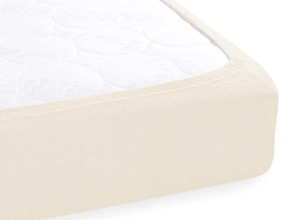 Detské froté napínacie prestieradlo do postieľky FR-002 Smotanové 60 x 120 x 10 cm - do postieľky