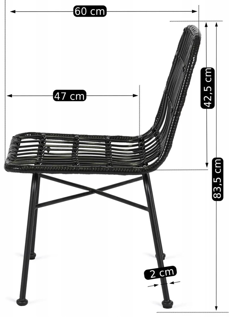 Záhradná stolička Wendats (čierna) . Akcia -20%. Vlastná spoľahlivá doprava až k Vám domov. 1119311
