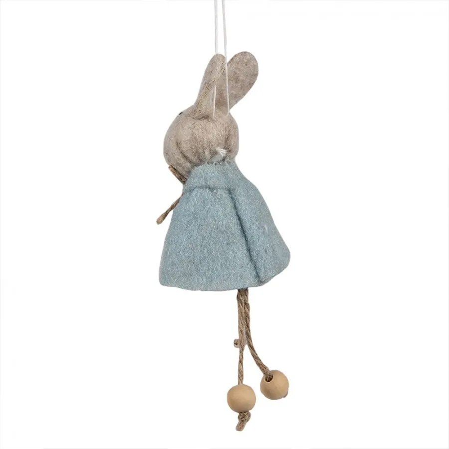 Modrý plstený závesný veľkonočný zajačik Magiccal - 6*3*13 cm