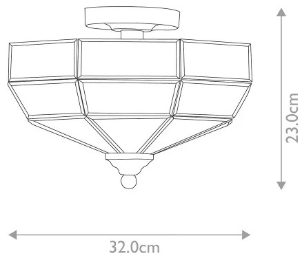 Elstead OLD-PARK-PB - Stropné svietidlo OLD PARK 2xE27/60W/230V zlatá