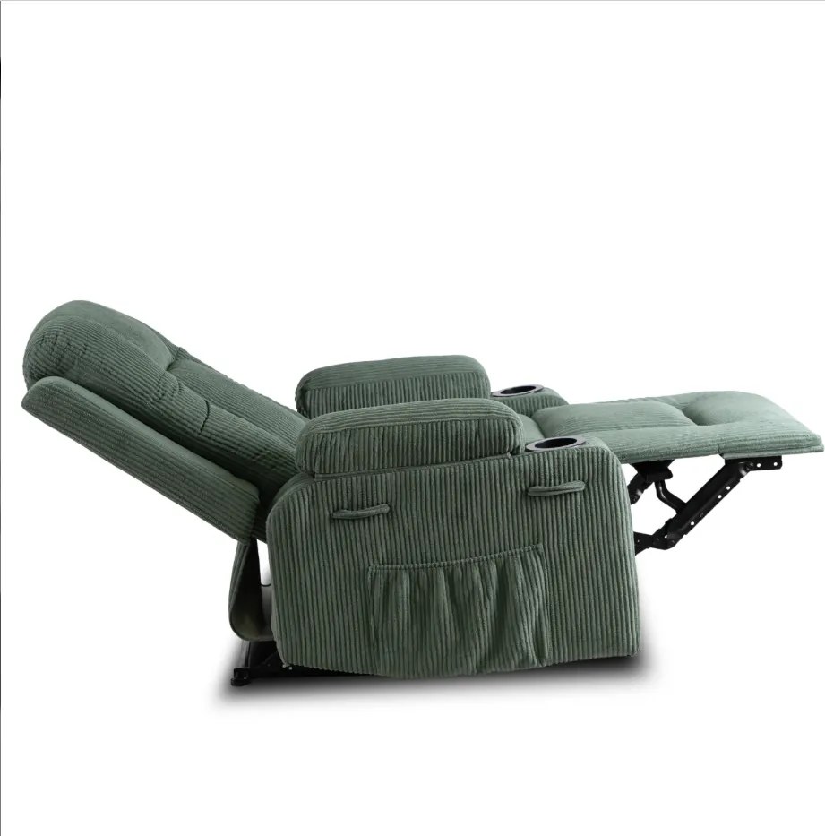 Masážne kreslo BOX Green Corduroy