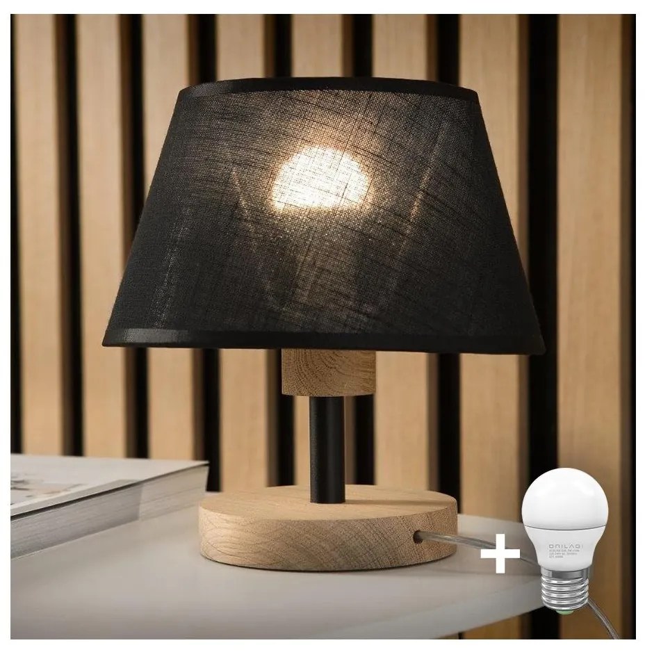 Brilagi - LED Stolná lampa ANTHONY 1xE14/40W/230V dub/čierna