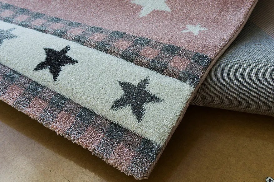 Berfin Dywany, Kusový koberec Smart Kids 22412 Pink, 140x190, ružová, detská izba