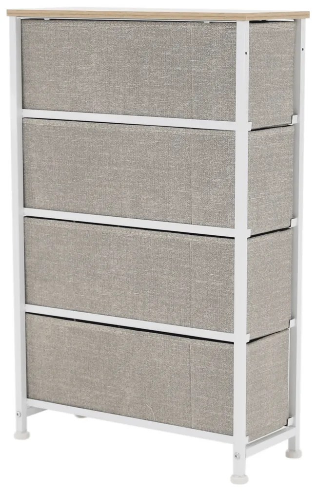 Komoda OFELIA s látkovými zásuvkami, biela