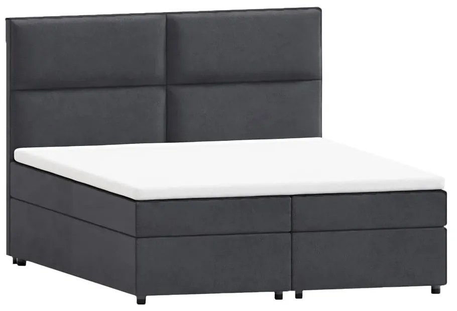Sivá boxspring posteľ s úložným priestorom 180x200 cm Rico – Ropez