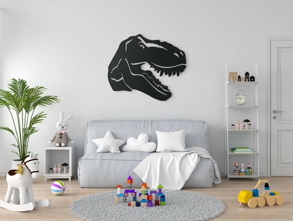 drevko Detská nálepka Tyrannosaurus rex Rozmer obrazu: 28 x 32,5 cm, Farba dekorácie: Čierna