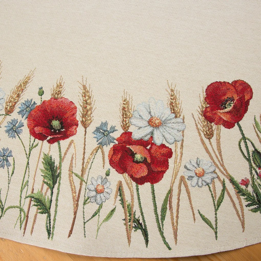 GOBELÍNOVÝ OBRUS NATUR 140X180 CM KVETY