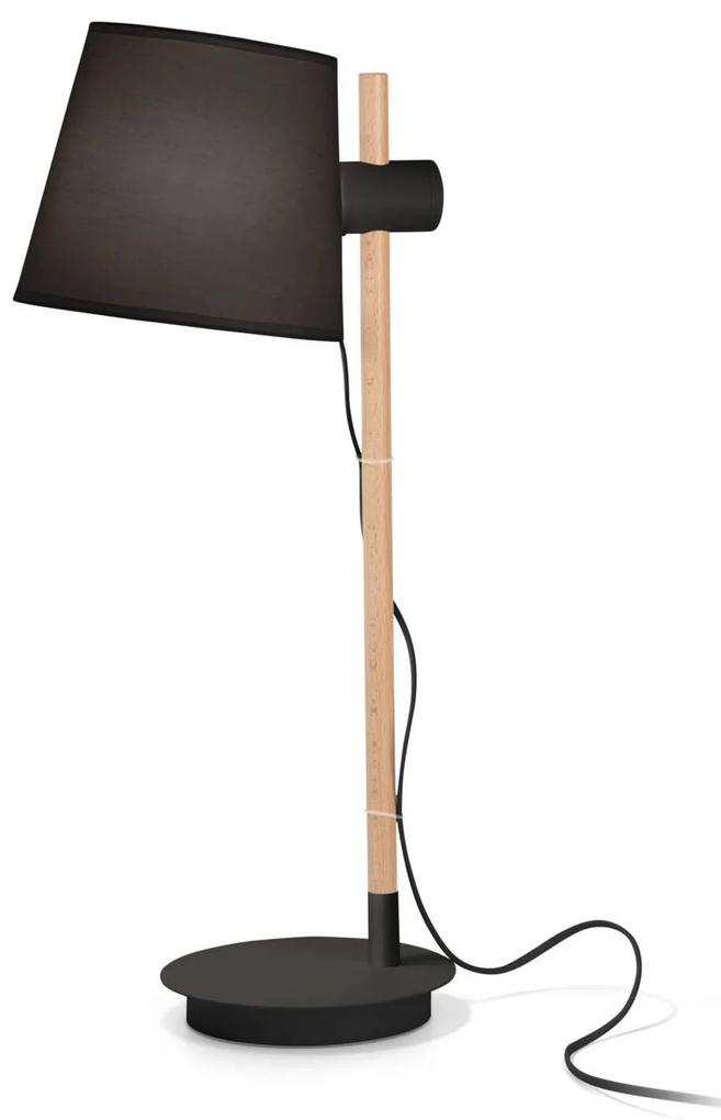 Ideal Lux Axel stolová lampa drevo čierna/prírodná