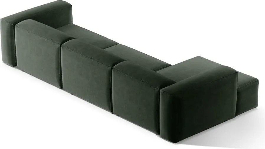 Zelená rohová pohovka (ľavý roh/s leňoškou) Bergamo – Cosmopolitan Design