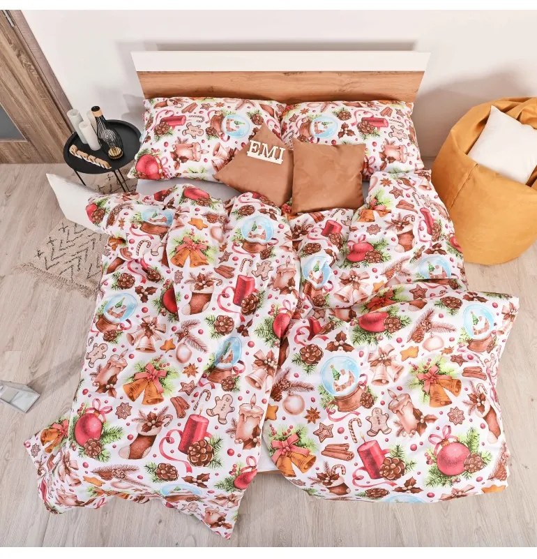 Vianočné bavlnené obliečky Rafael EMI, Štandardný set jednolôžko obsahuje 1x 140x200 + 1x 70x90
