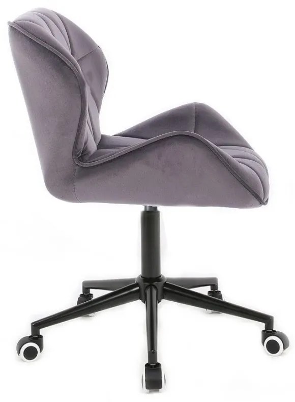 LuxuryForm DESIGN Stolička MILANO VELUR na čiernej podstave s kolieskami - tmavo šedá