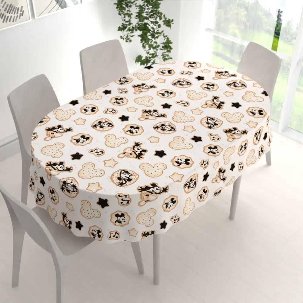 Biante Detský bavlnený oválny obrus Sandra SA-642 Veselý myšiak Miky 50x100 cm