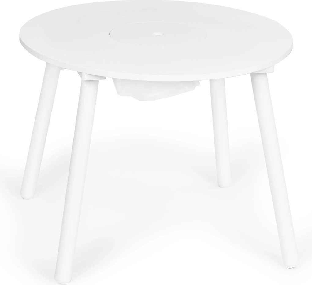 ECOTOYS detský stolík + 2 stoličky, biely skandinávsky set so sieťovým úložiskom