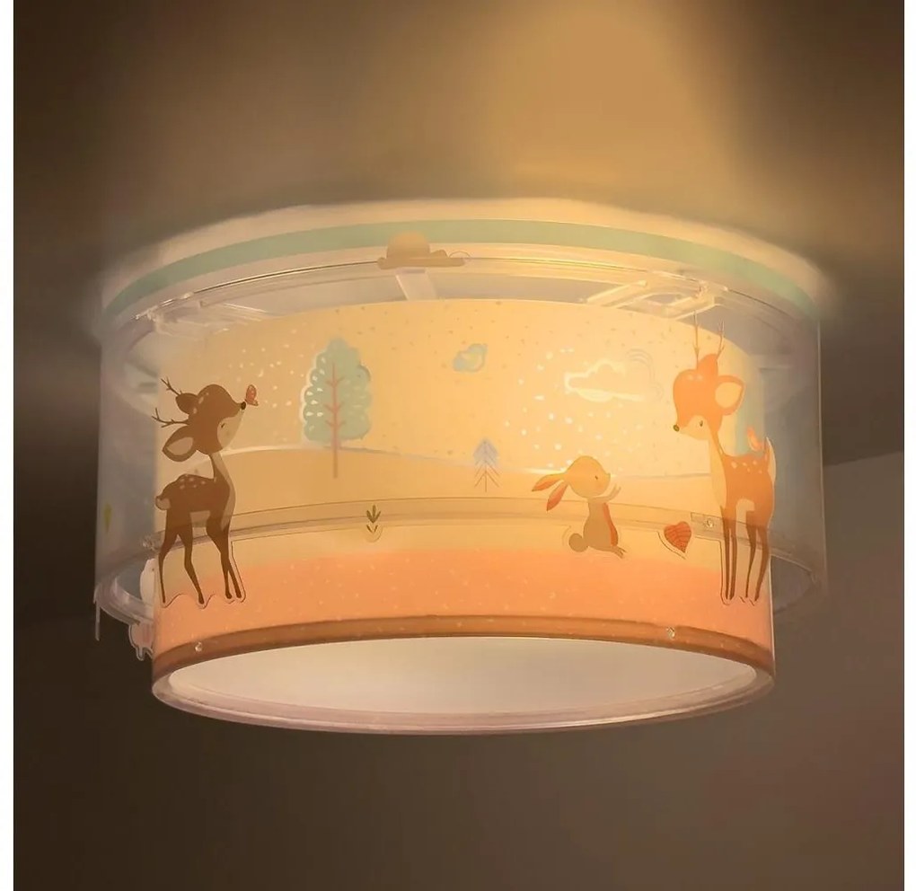 Dalber 61276 - Detské stropné svietidlo LOVING DEER 2xE27/15W/230V