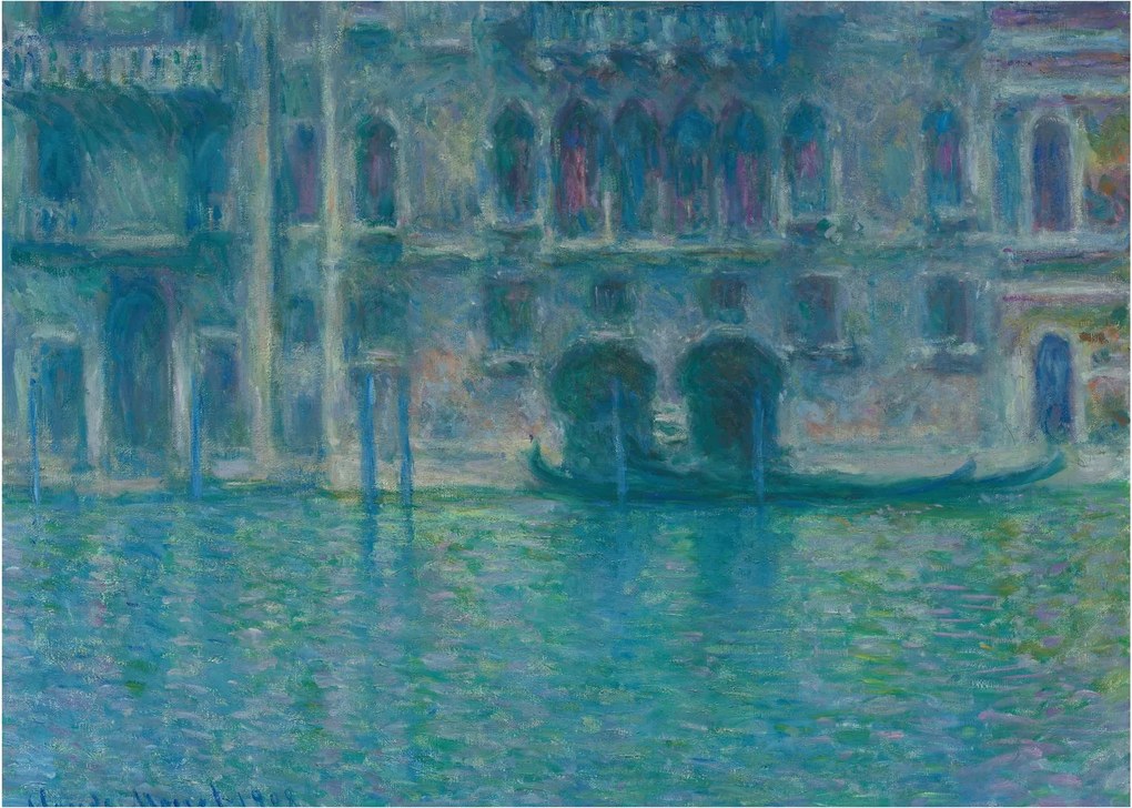 Sklenený obraz - Claude Monet, Palazzo da Mula, Venice, reprodukcia (70x50 cm)
