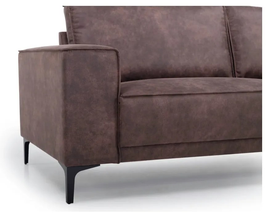 Hnedá pohovka z imitácie kože 224 cm Copenhagen – Scandic