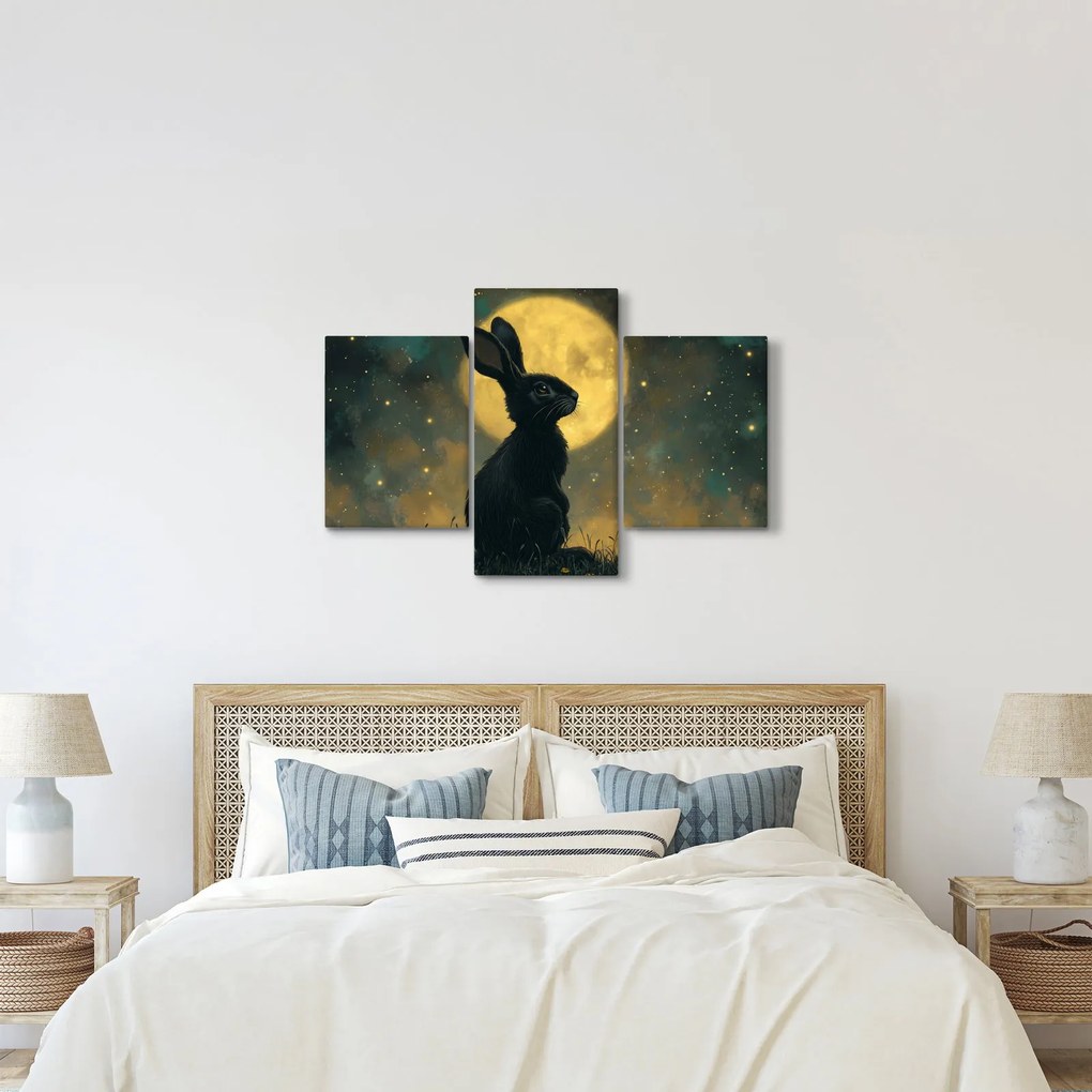 Obraz - Zajac s mesiacom (90x60 cm)