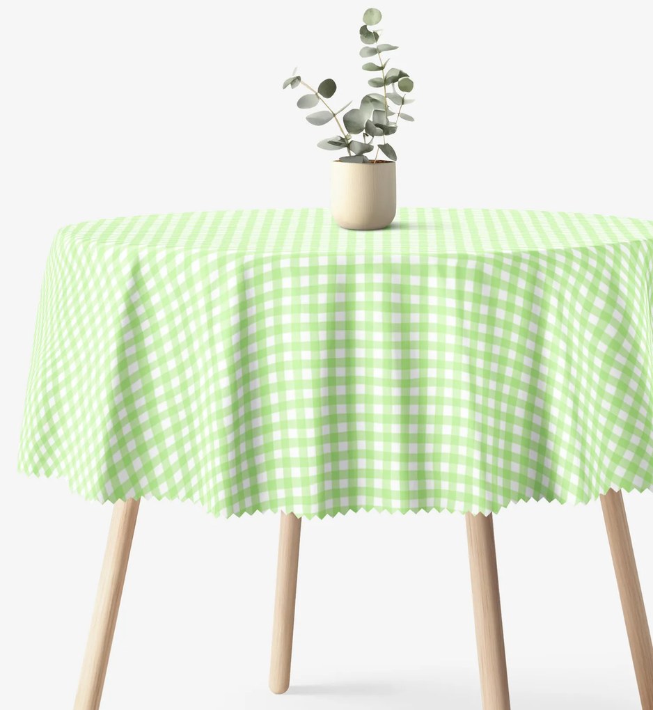 Goldea okrúhly teflónový obrus - zelené kocky Ø 150 cm