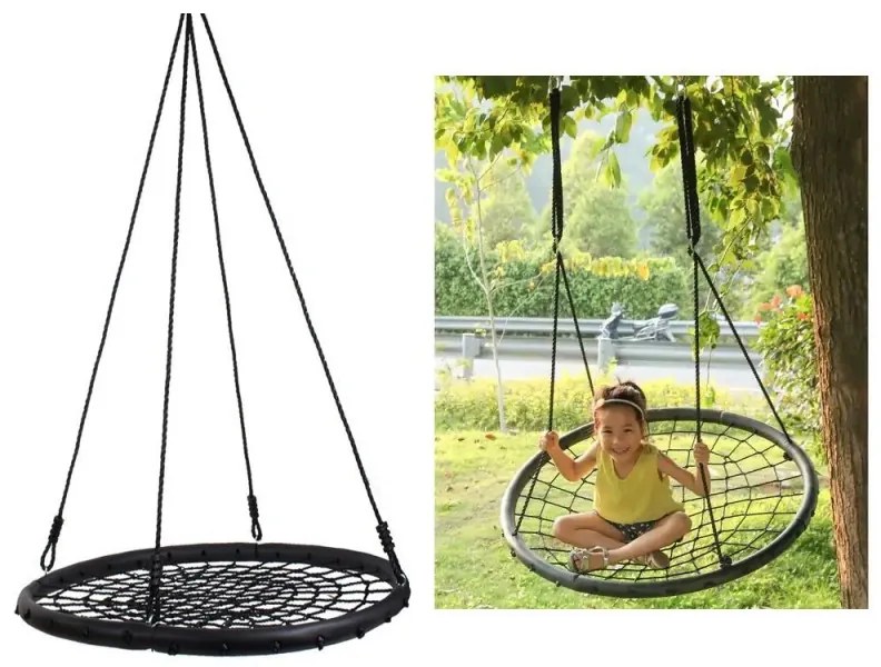01464 DR Kruhová hojdačka - bocianie hniezdo - 100cm Summer čierne