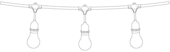 Sveteľná reťaz na terasu - Vonkajšie svietidlo ONE LIGHT ext svetelná reťaz 0994/B