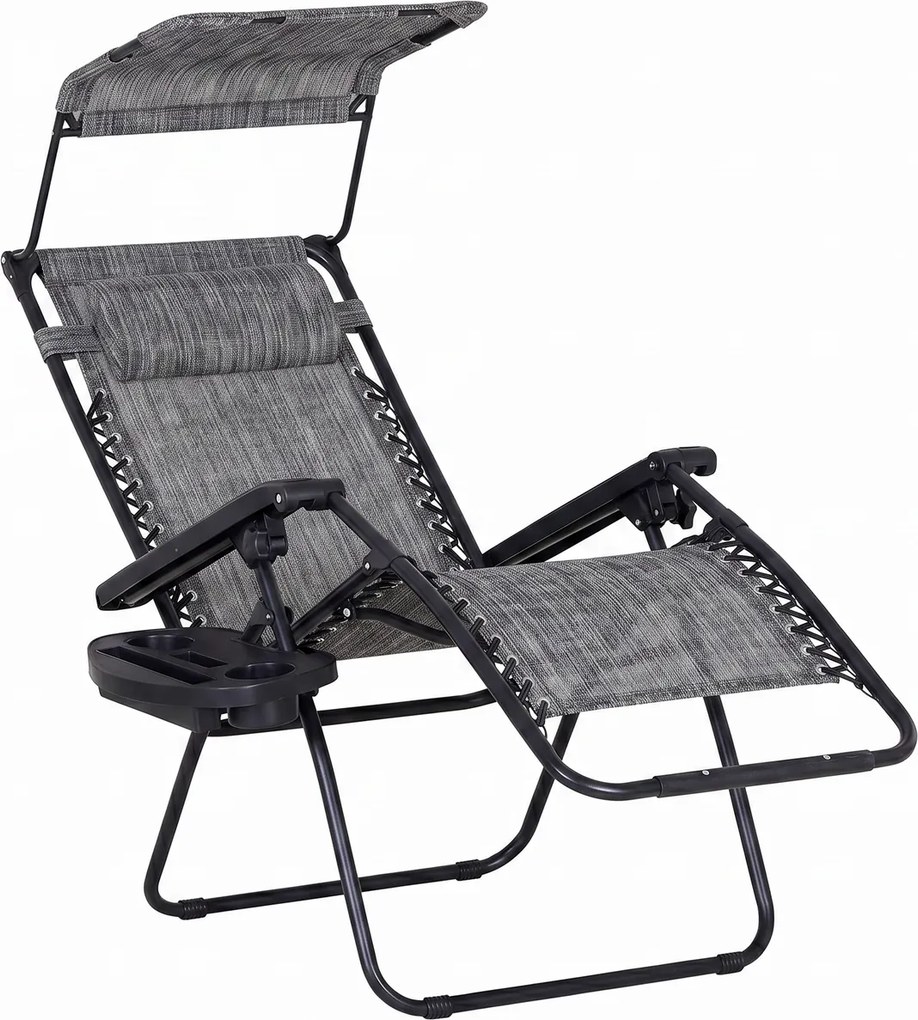 Avenberg Relaxačné kreslo Palmas, sivé, 67 x 90 x 110 cm