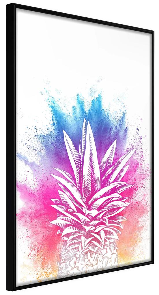 Artgeist Plagát - Colourful Pineapple [Poster] Veľkosť: 20x30, Verzia: Zlatý rám