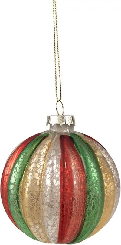 Set 4ks farebná sklenené vianočné gule Nostalgic Christmas - 8*8 cm