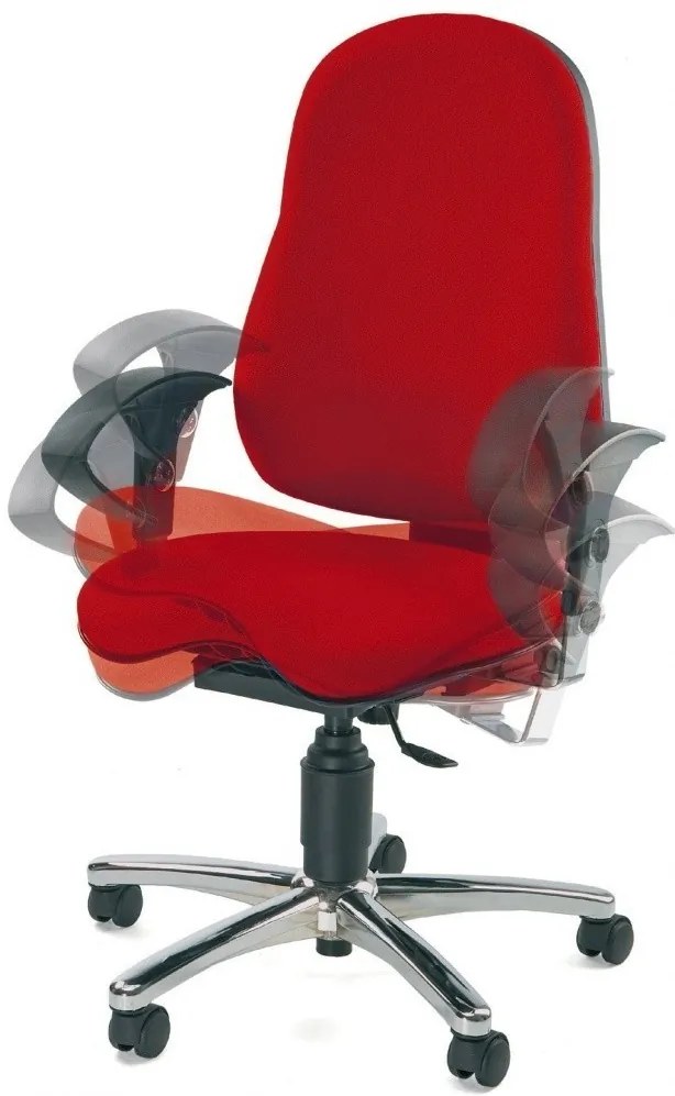 Topstar Topstar - kancelárska stolička Sitness 10 - bordó, plast + textil + kov