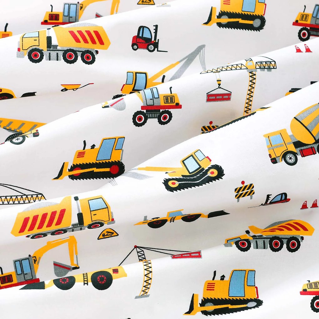 Goldea detský bavlnený záves - nákladné autá a bagre 240x150 cm