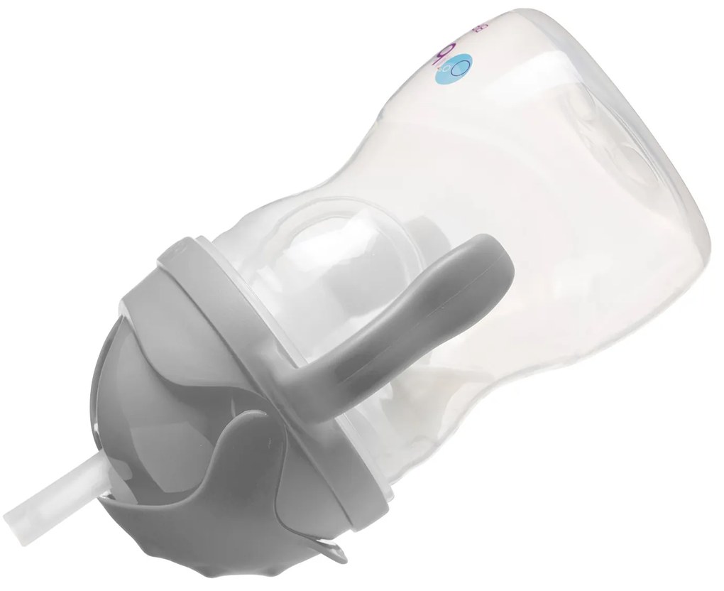 Hrnček so slamkou - sivý 240 ml