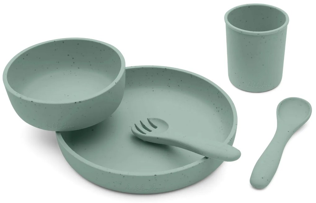 Jedálenská sada 5-dielna Platinum Silicone Sage