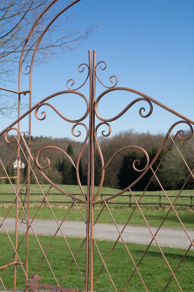 Oblúk na ruže Mel s bránkou - Hnedá antik