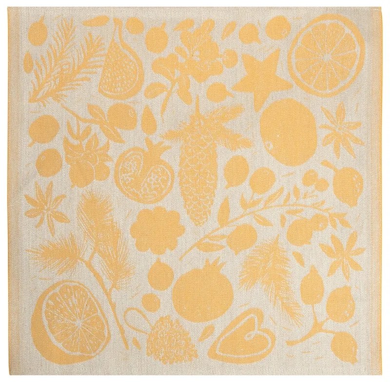 Ľanová utierka / obrúsok Talven Tuoksut 46x46, ľan-oranžová