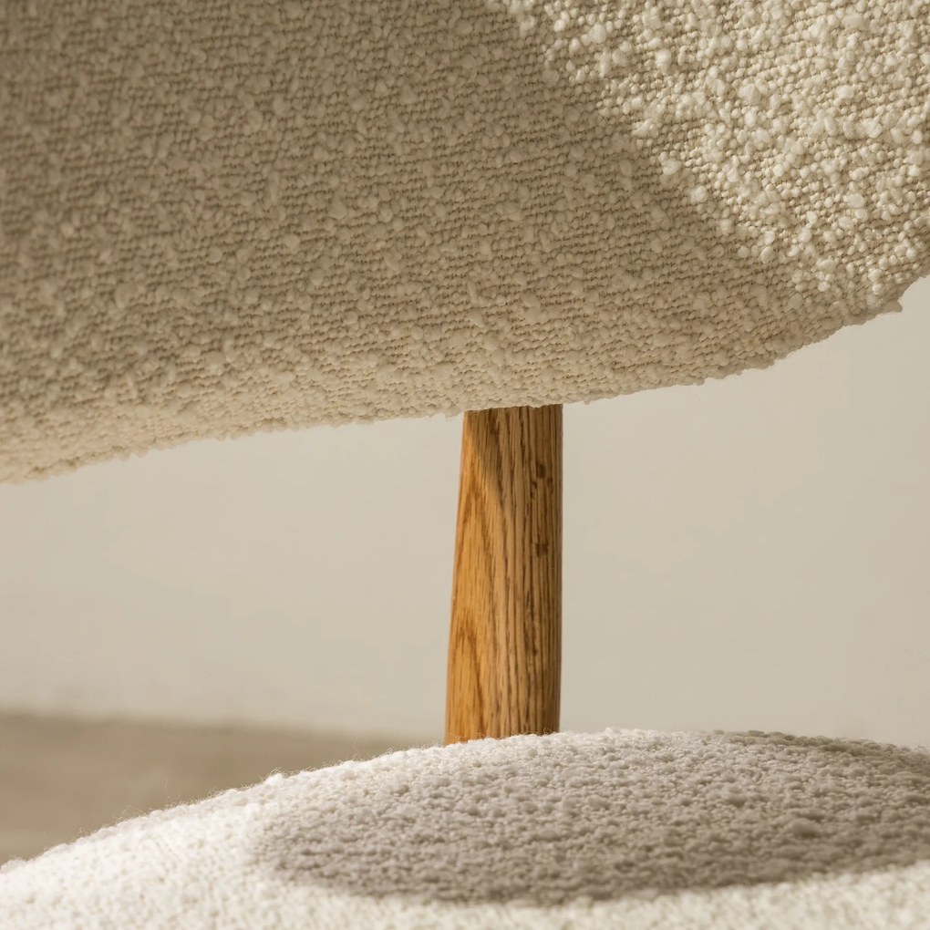 Jedálenská stolička Amalfi bouclé ecru/dub prírodný olejovaný