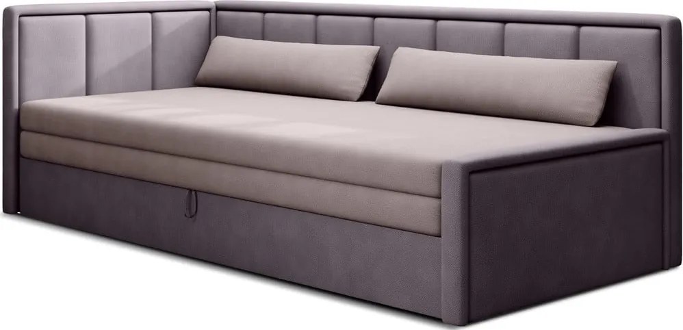 Ružová ženilková rozkladacia/s úložným priestorom pohovka 214 cm Fulgeo – ELTAP