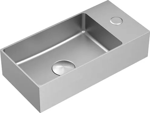Závesné umývadlo vo farbe nerezu SAT Aurum 36x18 cm bez prepadu SATAUR3618BS