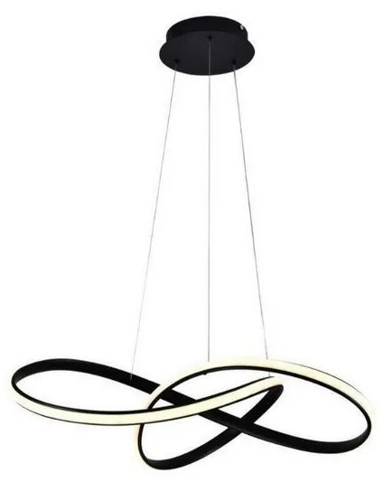 LED Stmievateľný luster na lanku LED/70W/230V 3000-6500K čierna + diaľkové ovládanie