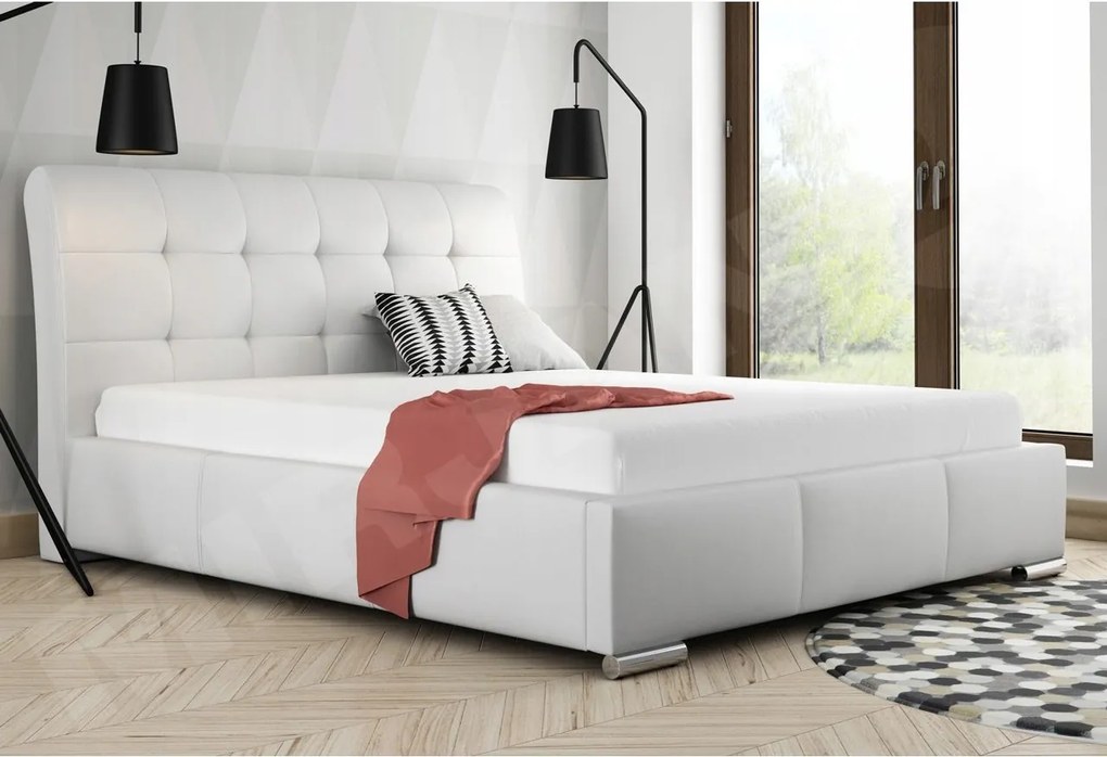 Manželská posteľ 180 cm Pilates (biela)