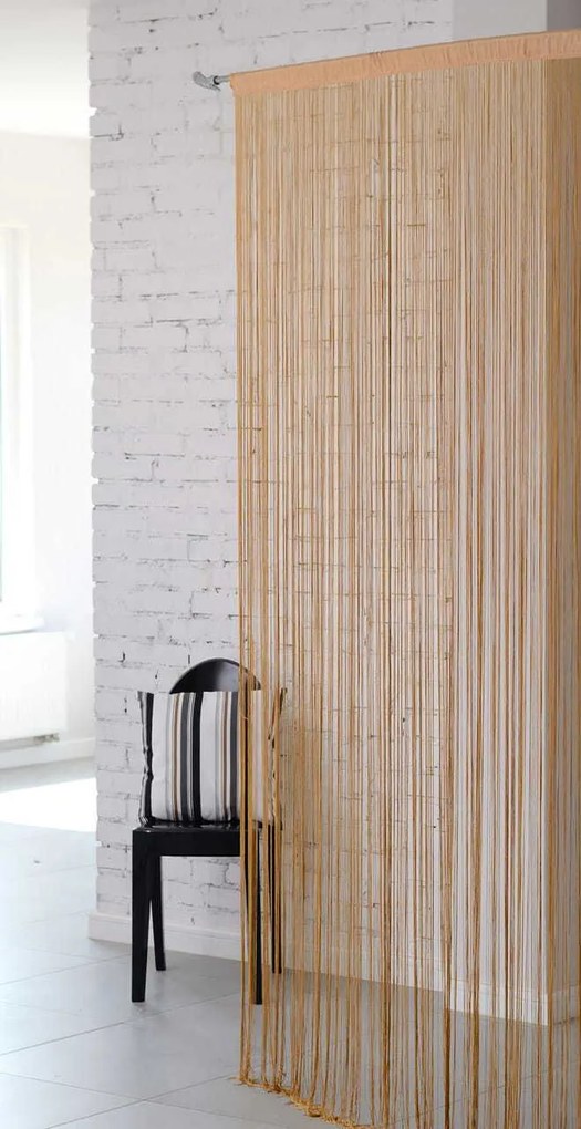 Šnúrkový záves SPAGHETTI 90x280 cm - béžový