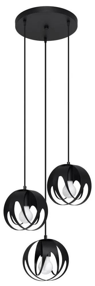 Sollux SL.1088 - Luster na lanku TULOS 3xE27/60W/230V čierna
