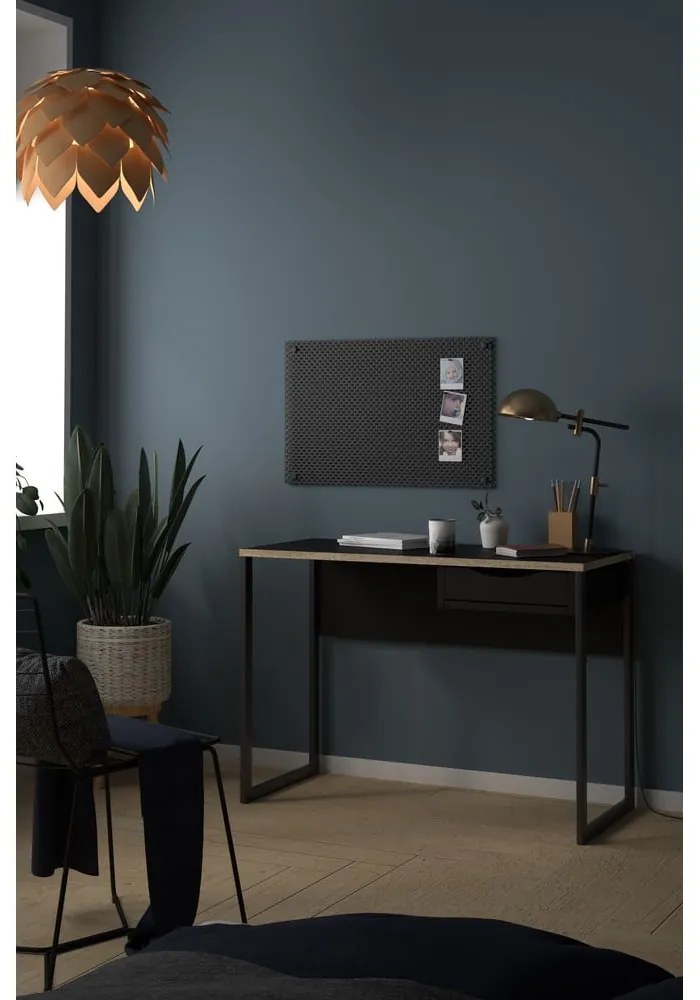 Čierny pracovný stôl Tvilum Function Plus, 130 x 48 cm