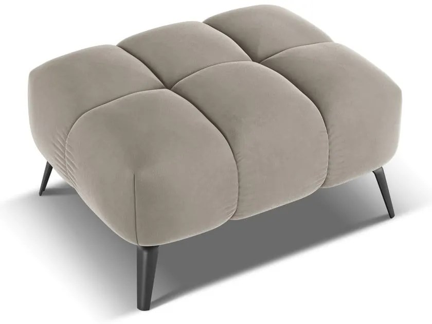 Béžová zamatová podnožka Nalu – Makamii