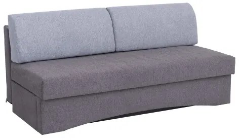 Čalúnená rozkladacia trojmiestna pohovka na každodenné spanie bez opierok PAUL sivá